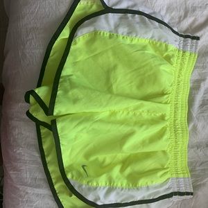NIKE NEON YELLOW RUNNING SHORTS